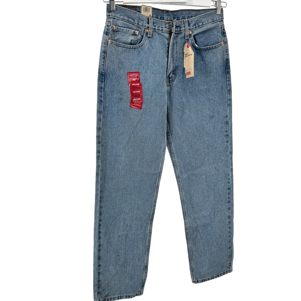 Levi's 550 Relaxed Fit Jeans Mens 33x32 Blue Tapered Leg Medium Wash New W/ Flaw